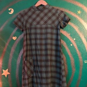 50’s/60’s Blue Plaid Dress S